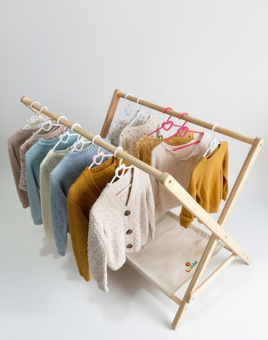 Penderie double en bois rouge pliable